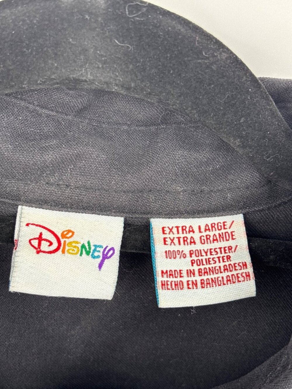 Disney Embroidered Winnie the Pooh Long Sleeve Button Up Shirt Black X-Large - Picture 4 of 5
